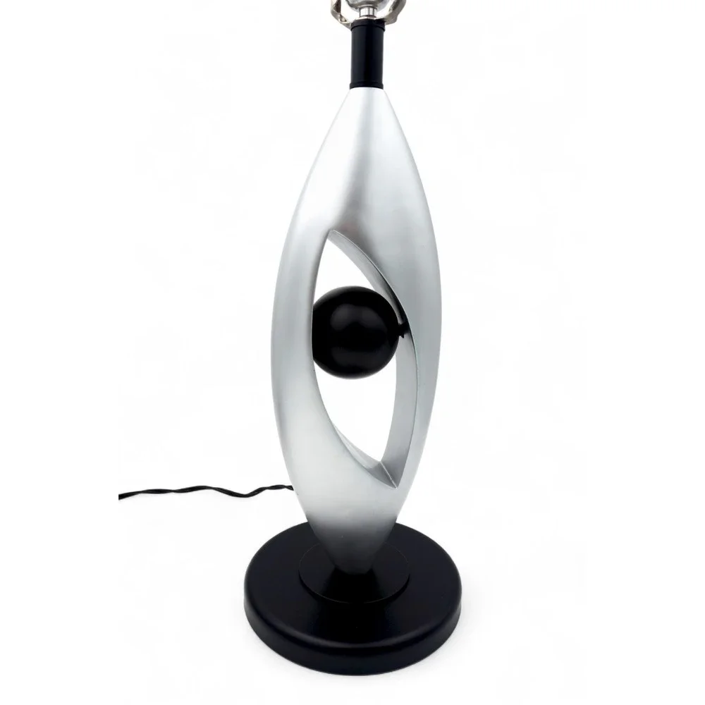 Vintage Lite Source Contemporary Table Lamp Silver Black Orb Modern